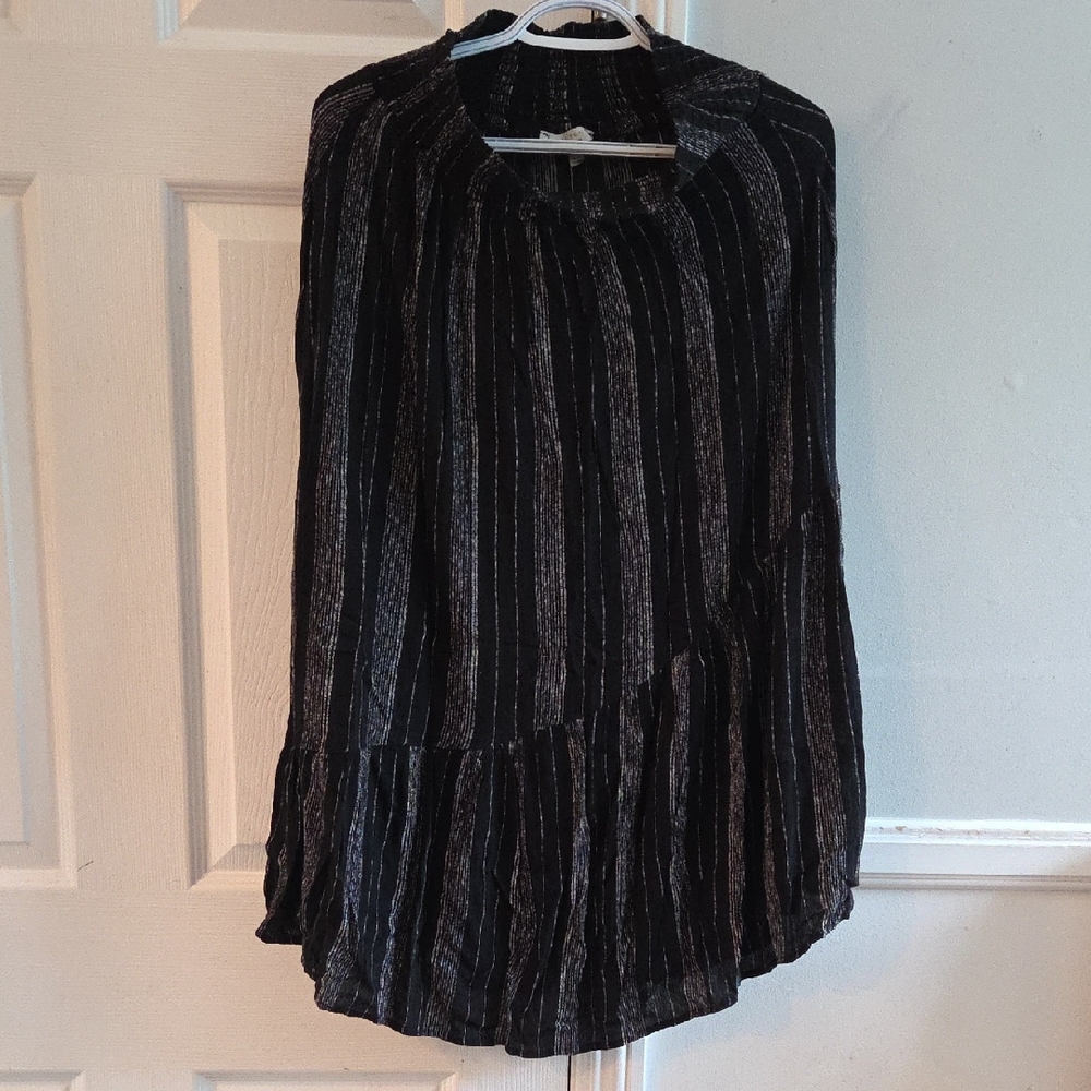 Final Touch Black and White Striped Top